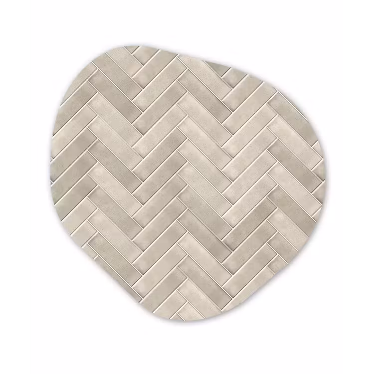 Visgraat - Wandtegel - Beige Wandcirkel Organisch Aluminium middel 851 -3d