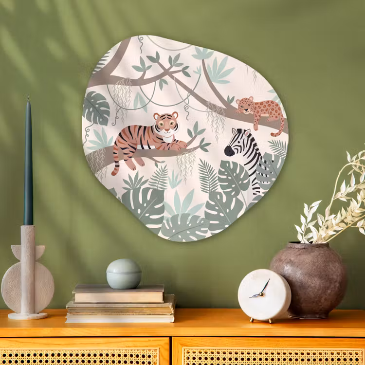 Jungle - Rustiek - Pastel Wandcirkel Organisch Aluminium middel -sfeer2