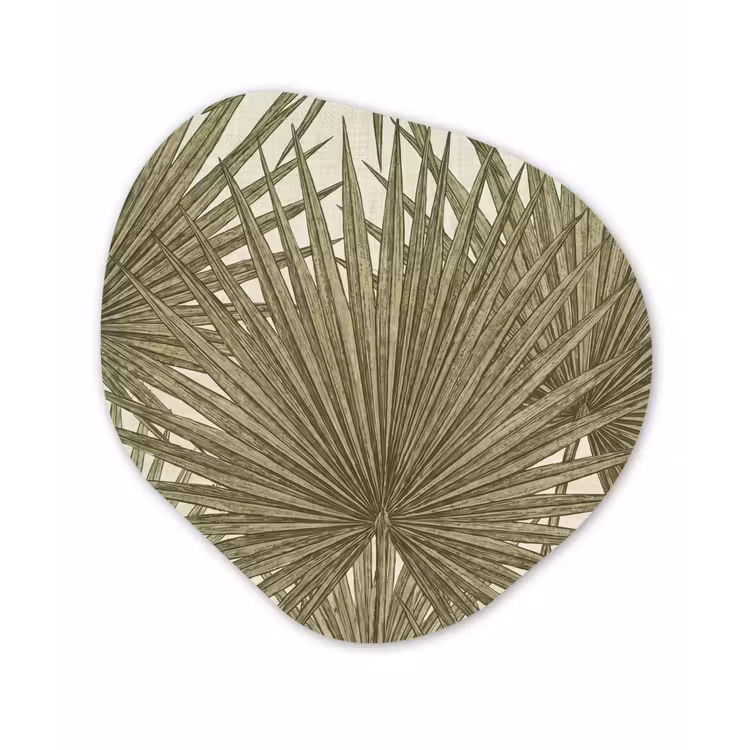 Blad - Tropisch - Patroon - Natuur - Groen Wandcirkel Organisch Aluminium middel -3d