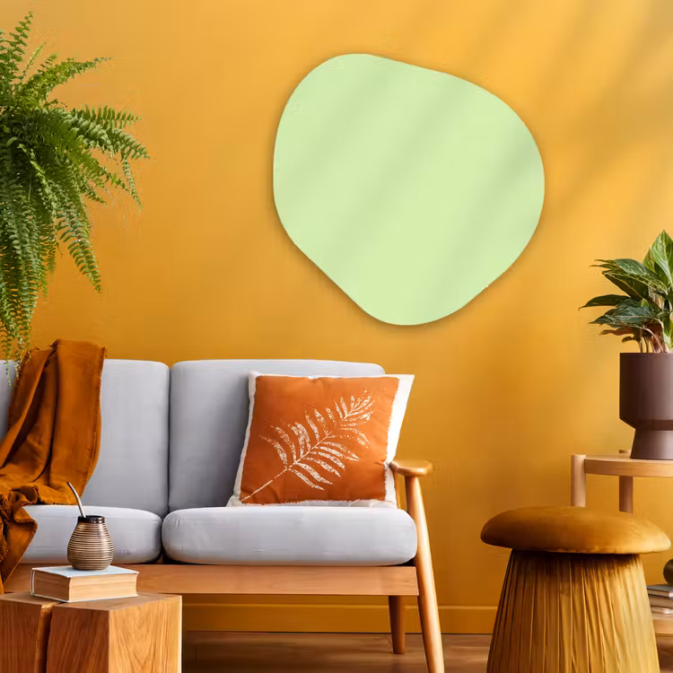 Light - Lime - Groen Wandcirkel Organisch Aluminium middel 851 -sfeer4