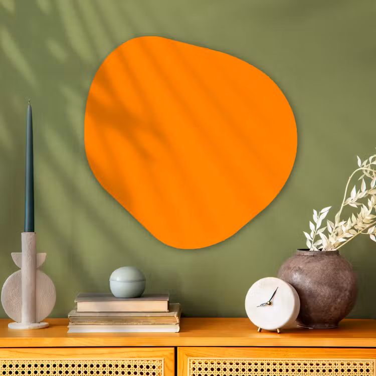 Marigold - Glow - Oranje Wandcirkel Organisch Aluminium middel 851 -sfeer2