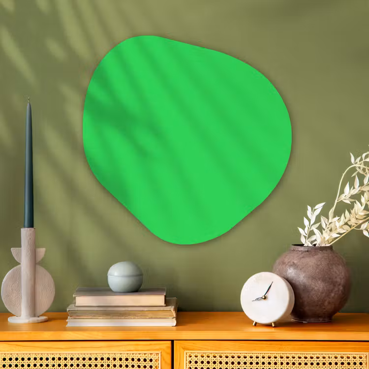 Mint - Green - Groen Wandcirkel Organisch Aluminium middel 851 -sfeer2