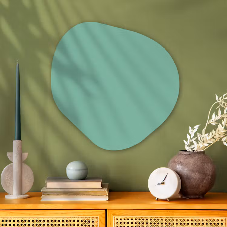 Ocean - Jade - Groen Wandcirkel Organisch Aluminium middel 851 -sfeer2