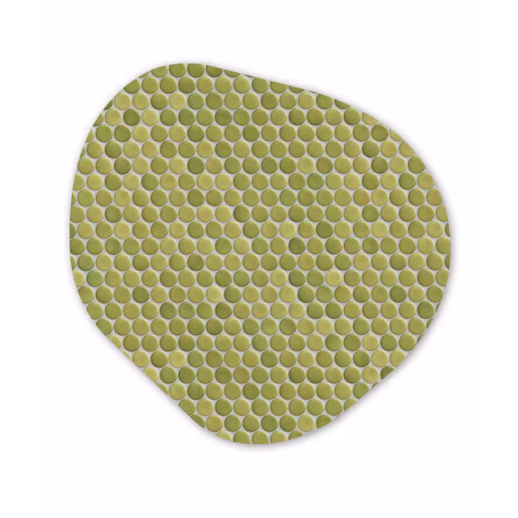 Penny - Mozaïek - Olijfgroen Wandcirkel Organisch Aluminium middel 851 -3d