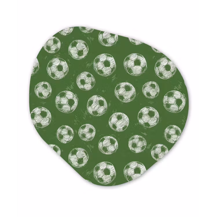 Voetbal - Sport - Groen Wandcirkel Organisch Aluminium middel 851 -3d
