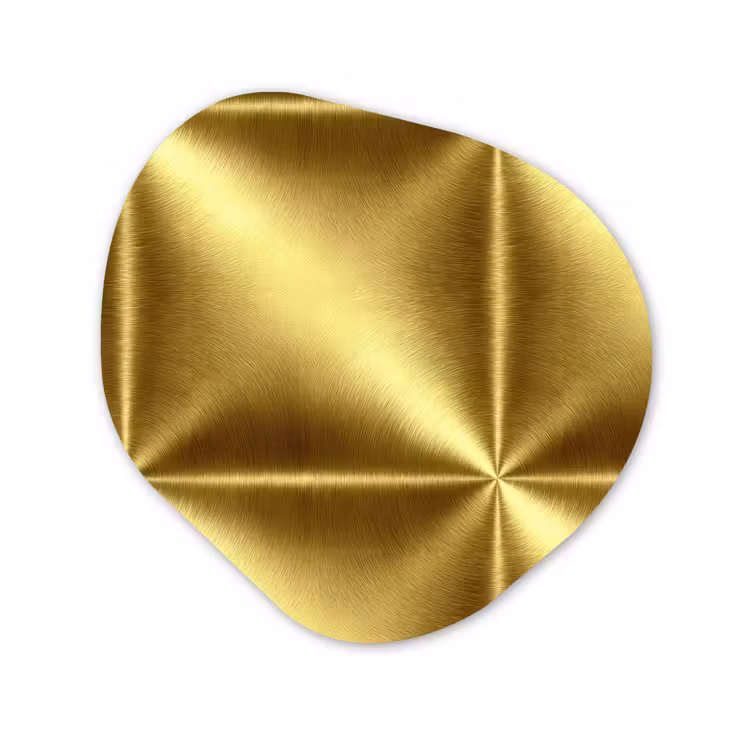 Textuur - Geborsteld Goud - Industrieel - Metallic Wandcirkel Organisch Aluminium middel 851 -3d