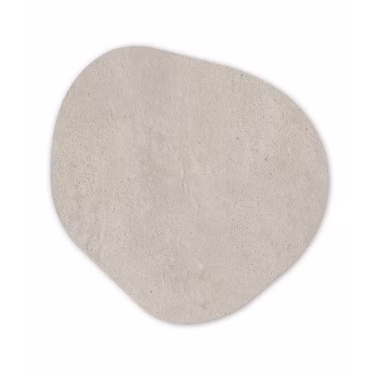 Textuur - Effen - Abstract - Beige Wandcirkel Organisch Aluminium middel -3d