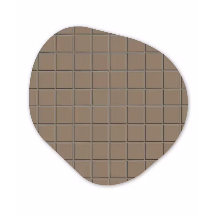 Tegel - Patroon - Taupe Wandcirkel Organisch Aluminium middel 851 -3d