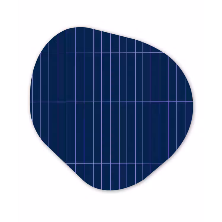 Tegels - Langwerpig - Blauw Wandcirkel Organisch Aluminium middel 851 -3d