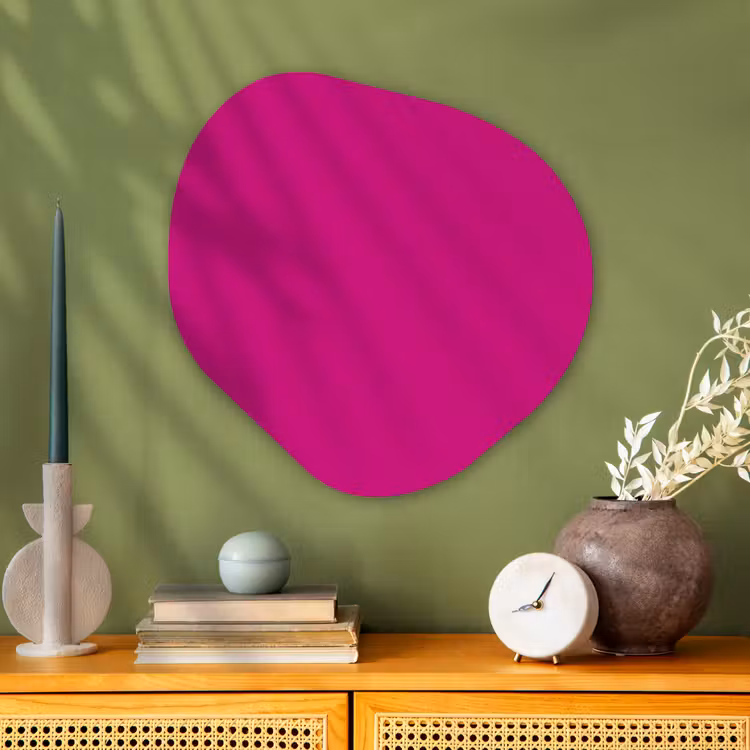 Velvet - Magenta - Roze Wandcirkel Organisch Aluminium middel 851 -sfeer2