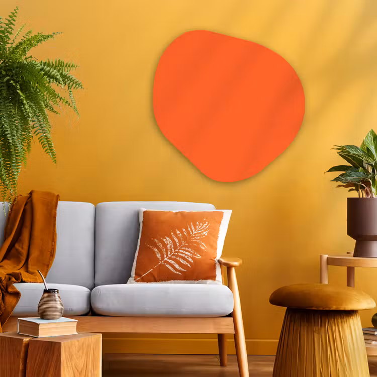 Vivid - Amber - Oranje Wandcirkel Organisch Aluminium middel 851 -sfeer4