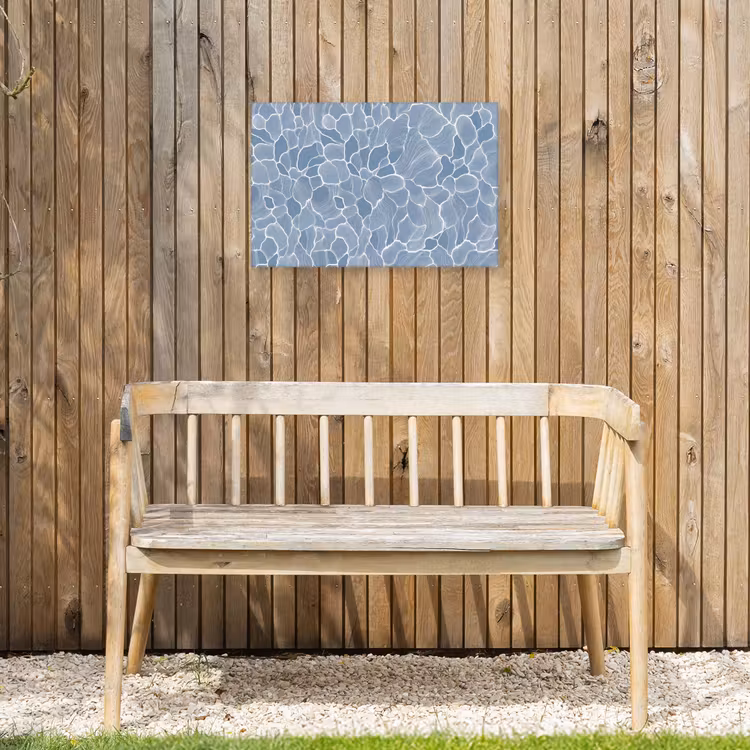 Abstract - Blauw - Bladeren Tuinposter op houten frame 2 cm dik klein -sfeer4