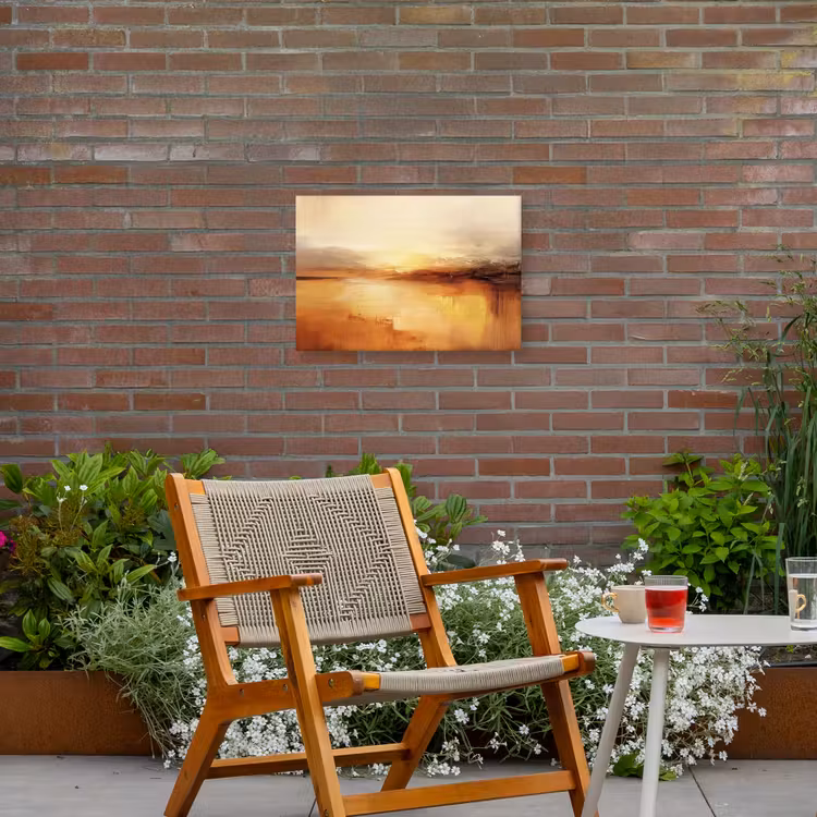 Abstract - Bruin - Modern - Herfst kleuren Tuinposter op houten frame 2 cm dik klein -sfeer3