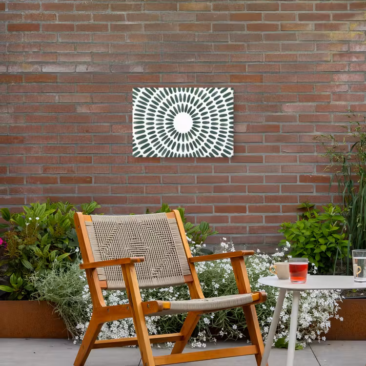 Abstract - Cirkel - Patroon - Modern - Groen Tuinposter op houten frame 2 cm dik klein -sfeer3