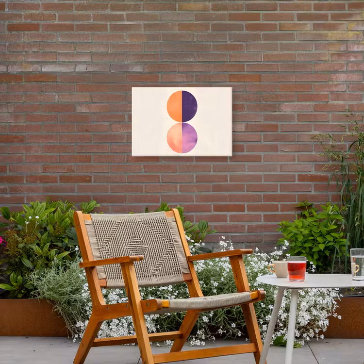 Abstract - Cirkels - Paars Tuinposter op houten frame 2 cm dik klein -sfeer3