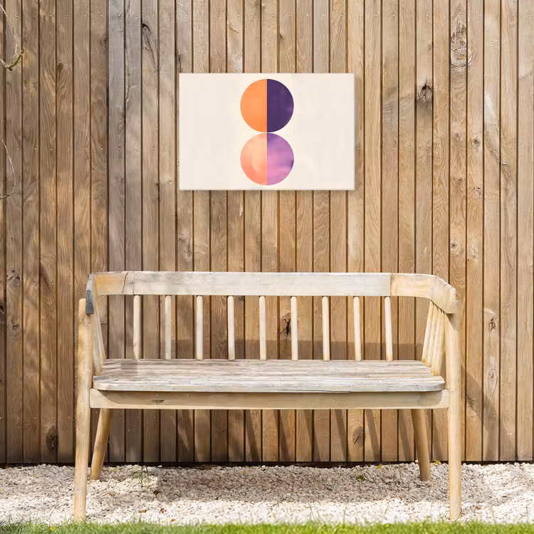 Abstract - Cirkels - Paars Tuinposter op houten frame 2 cm dik klein -sfeer4