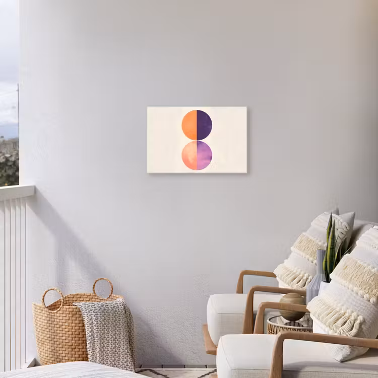 Abstract - Cirkels - Paars Tuinposter op houten frame 2 cm dik klein -sfeer1