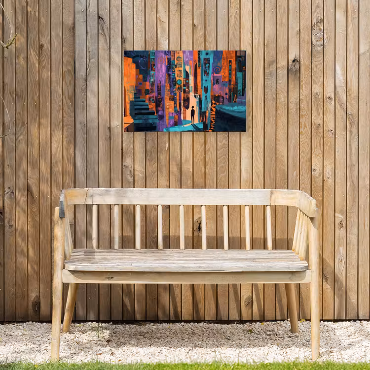Abstract - Figuren - Kleurrijk Tuinposter op houten frame 2 cm dik klein -sfeer4