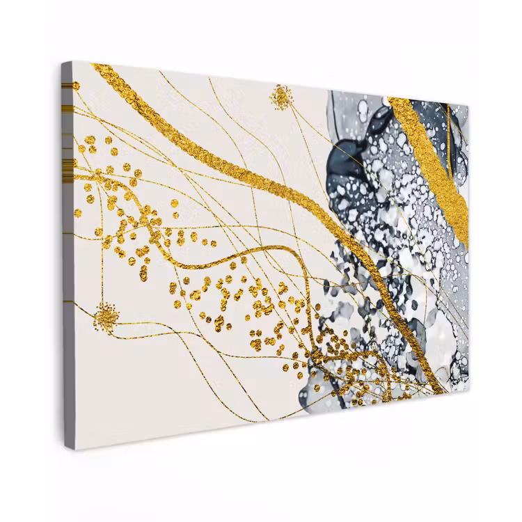 Abstract - Goud - Natuur - Kunst Tuinposter op houten frame 2 cm dik klein -3d