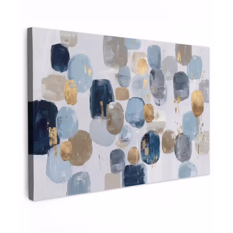 Abstract - Goud - Vormen Tuinposter op houten frame 2 cm dik klein -3d