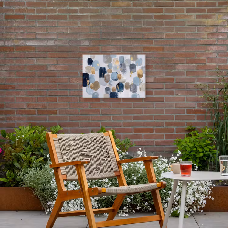 Abstract - Goud - Vormen Tuinposter op houten frame 2 cm dik klein -sfeer3
