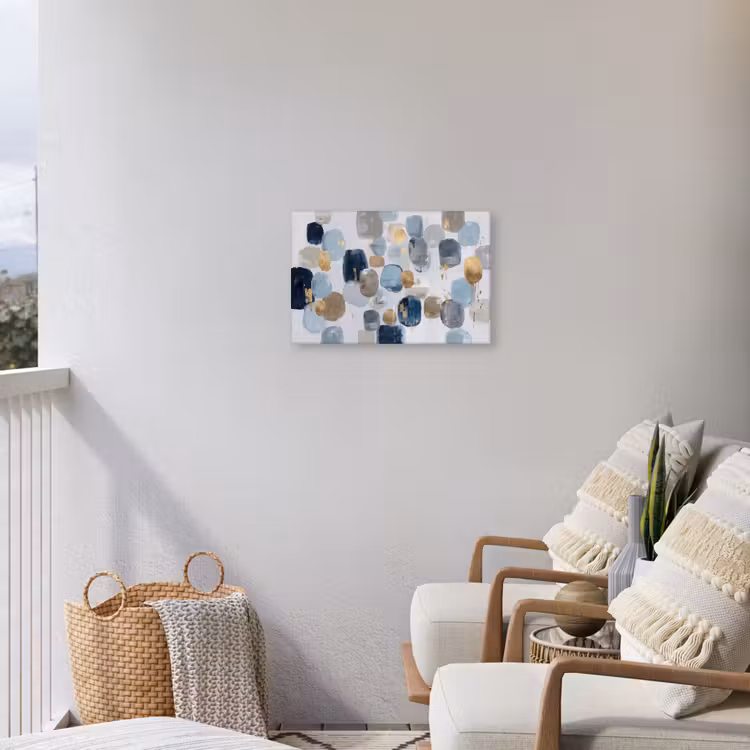 Abstract - Goud - Vormen Tuinposter op houten frame 2 cm dik klein -sfeer1