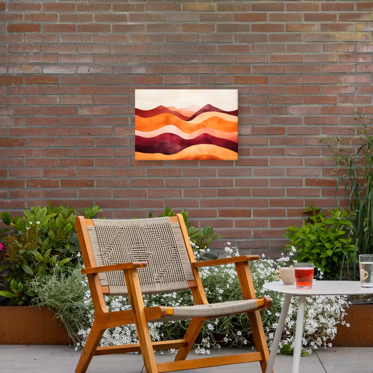 Abstract - Landschap - Golven Tuinposter op houten frame 2 cm dik klein -sfeer3