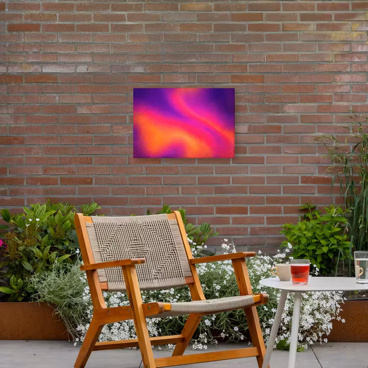 Abstract - Patroon - Kleurverloop Tuinposter op houten frame 2 cm dik klein -sfeer3