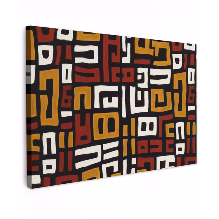 Abstract - Patroon - Rood Tuinposter op houten frame 2 cm dik klein -3d