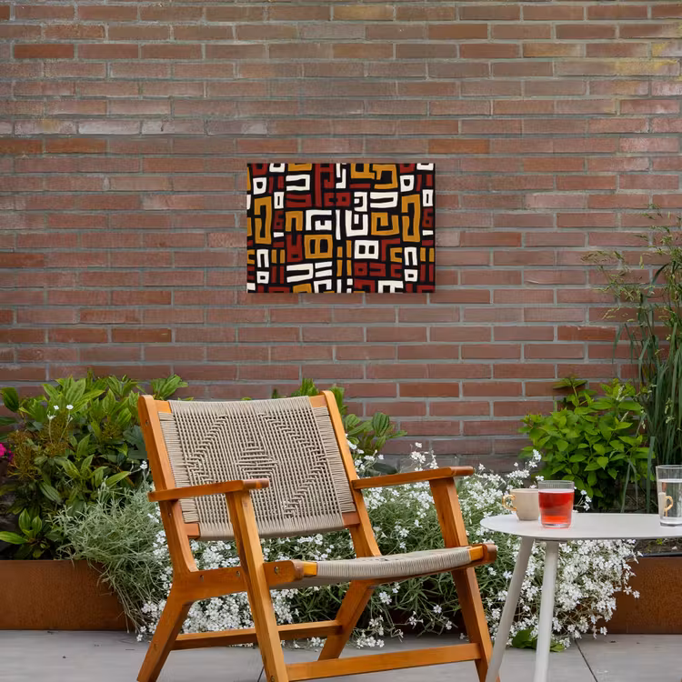 Abstract - Patroon - Rood Tuinposter op houten frame 2 cm dik klein -sfeer3