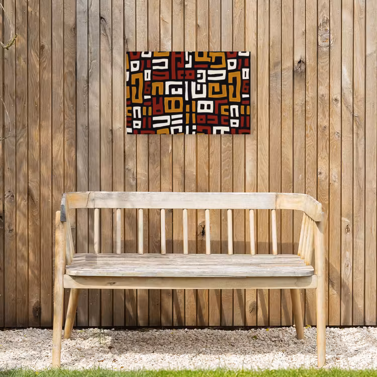 Abstract - Patroon - Rood Tuinposter op houten frame 2 cm dik klein -sfeer4