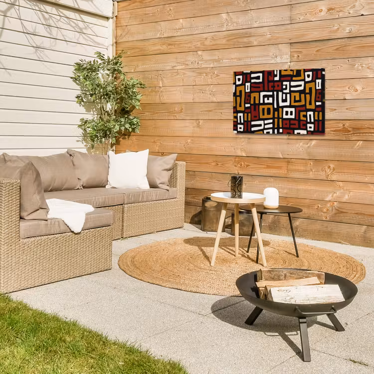 Abstract - Patroon - Rood Tuinposter op houten frame 2 cm dik klein -sfeer2