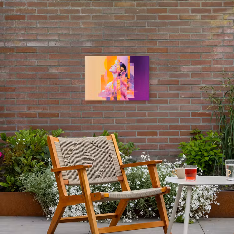 Abstract - Portret - Vrouw - Kleurrijk Tuinposter op houten frame 2 cm dik klein -sfeer3