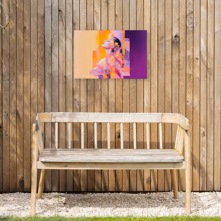 Abstract - Portret - Vrouw - Kleurrijk Tuinposter op houten frame 2 cm dik klein -sfeer4