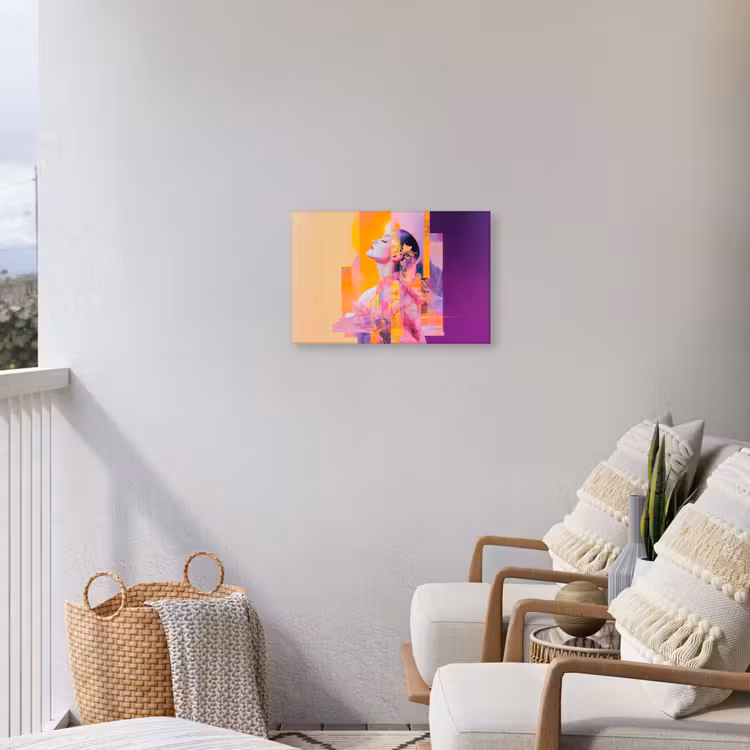 Abstract - Portret - Vrouw - Kleurrijk Tuinposter op houten frame 2 cm dik klein -sfeer1