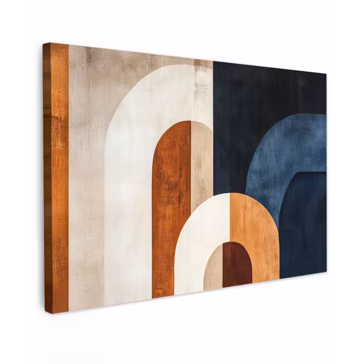 Abstract - Vormen - Donkerblauw Tuinposter op houten frame 2 cm dik klein -3d