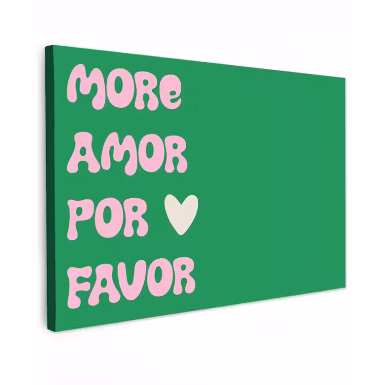 Amor - Valentijn - Groen - Tekst Tuinposter op houten frame 2 cm dik klein -3d
