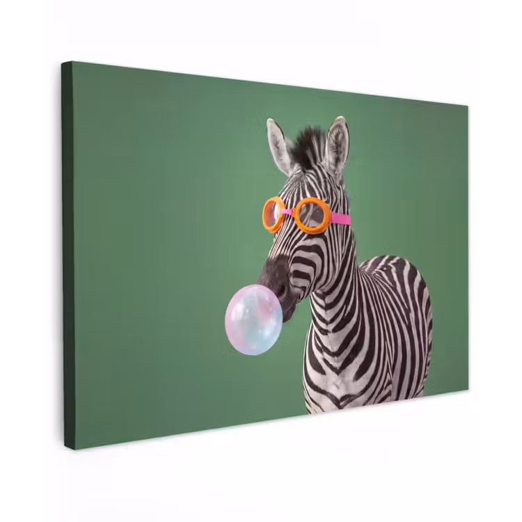 Dier - Bril - Bel - Modern - Groen Tuinposter op houten frame 2 cm dik klein -3d
