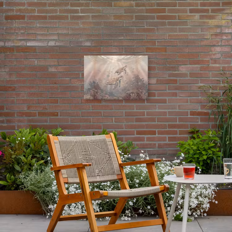Dier - Onderwater - Oceaan - Illustratie - Zeeleven Tuinposter op houten frame 2 cm dik klein -sfeer3
