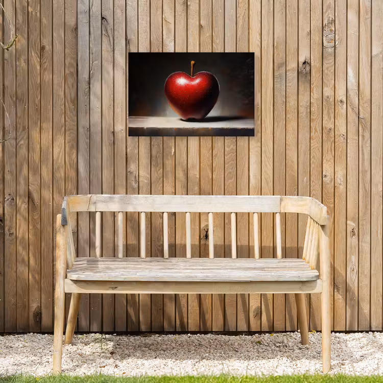 Apple - Hart - Rood Tuinposter op houten frame 2 cm dik klein -sfeer4
