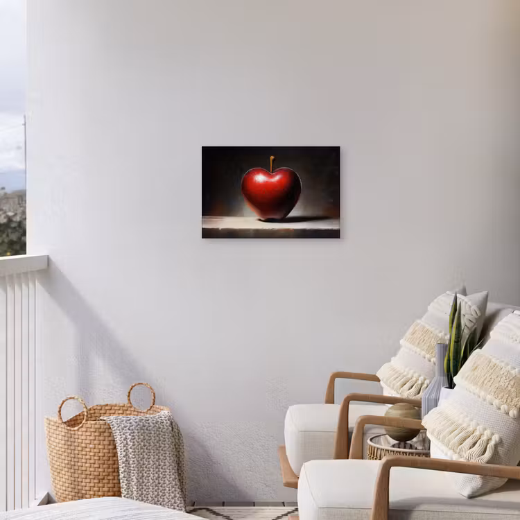 Apple - Hart - Rood Tuinposter op houten frame 2 cm dik klein -sfeer1