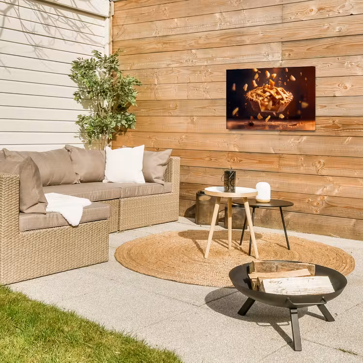 Appel - Taart - Warm - Eten Tuinposter op houten frame 2 cm dik klein -sfeer2