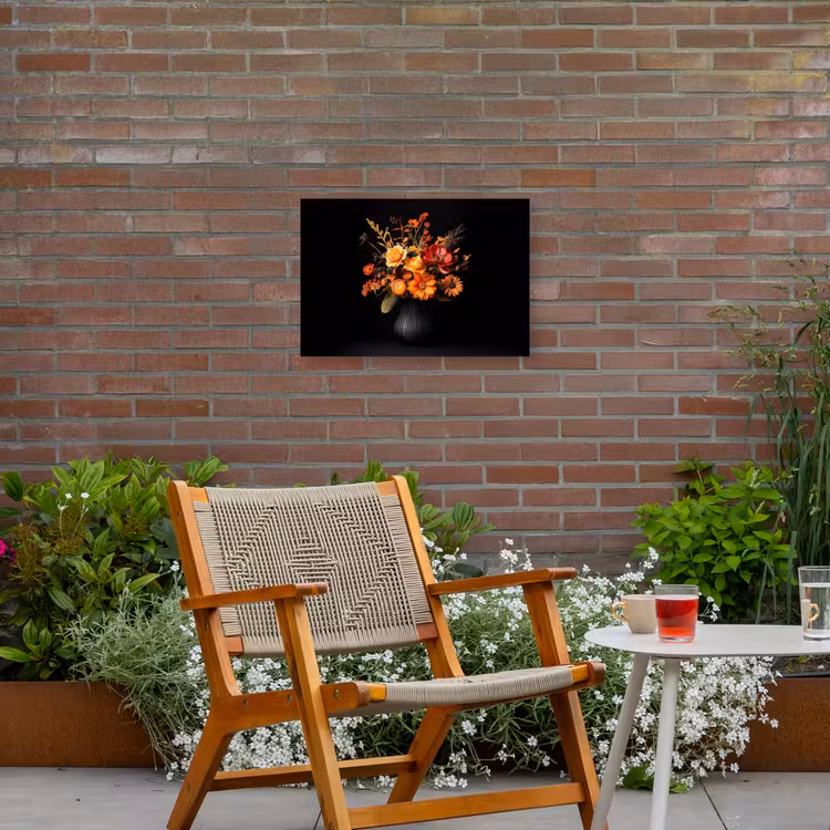 Herfst - Boeket - Oranje Tuinposter op houten frame 2 cm dik klein -sfeer3