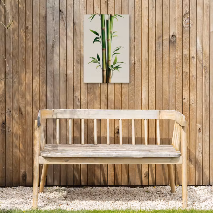 Bamboestengels - Sierlijk - Groen Tuinposter op houten frame 2 cm dik klein -sfeer4