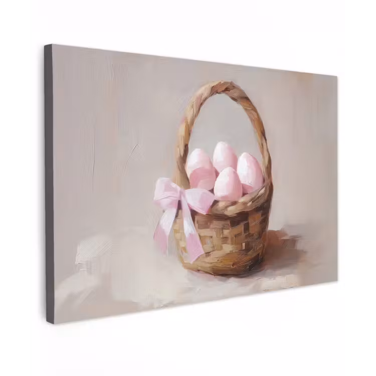 Mand - Eieren - Roze Tuinposter op houten frame 2 cm dik klein -3d