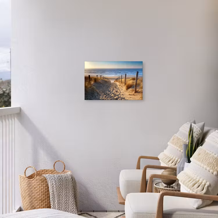 Strand - Zee - Nederland - Duinen - Zon Tuinposter op houten frame 2 cm dik klein -sfeer1