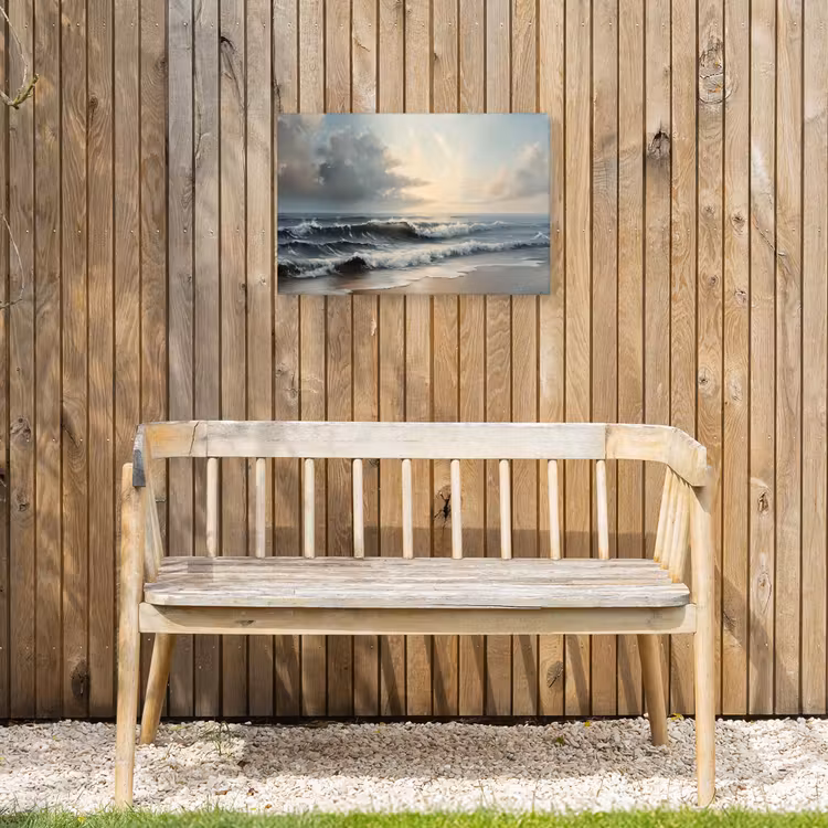 Strand - Zee - Zonsondergang Tuinposter op houten frame 2 cm dik klein -sfeer4