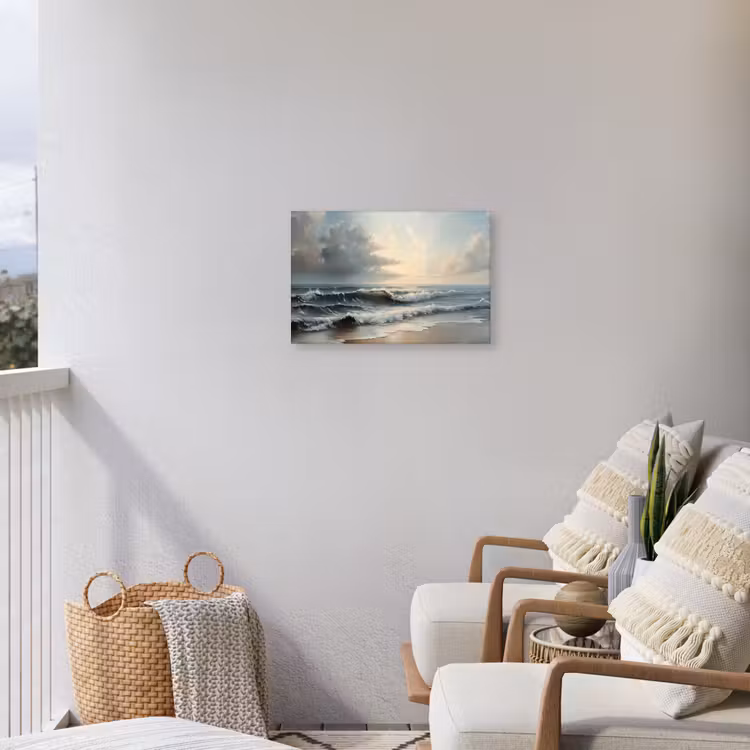 Strand - Zee - Zonsondergang Tuinposter op houten frame 2 cm dik klein -sfeer1