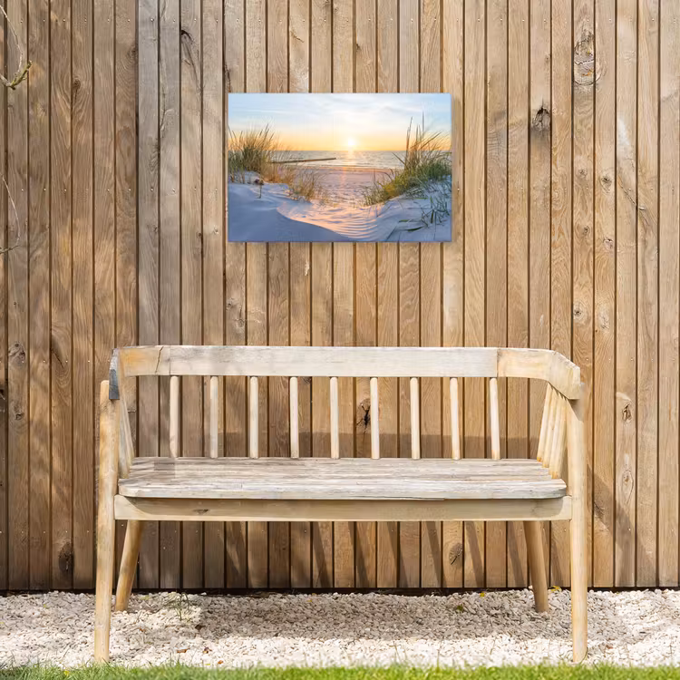 Strand - Zon - Duin - Gras - Zand - Horizon Tuinposter op houten frame 2 cm dik klein -sfeer4