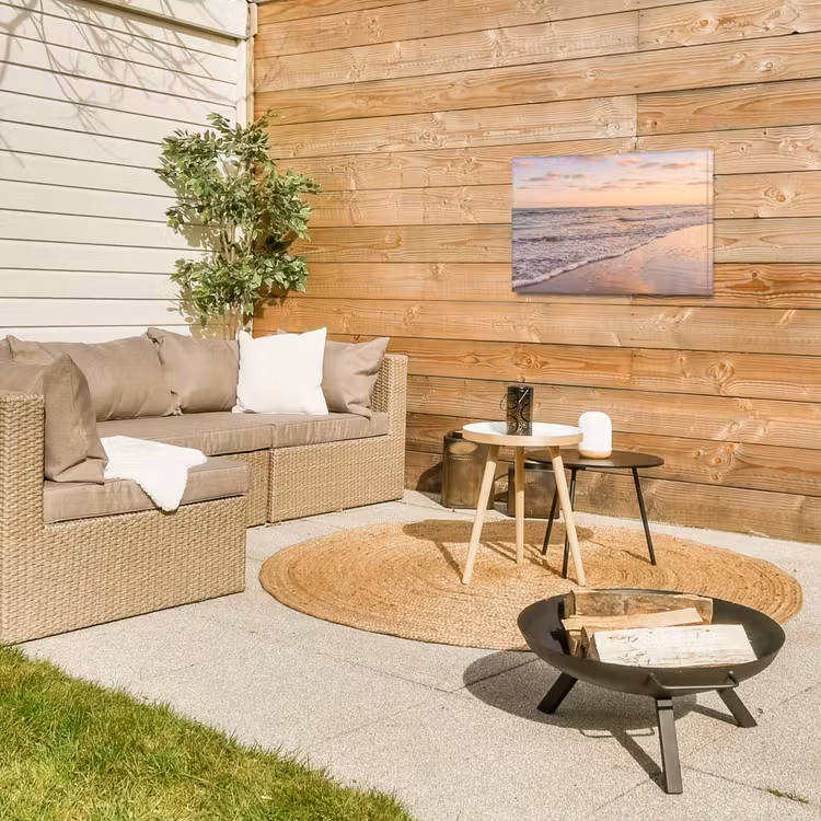 Strand - Branding - Wolken Tuinposter op houten frame 2 cm dik klein -sfeer2